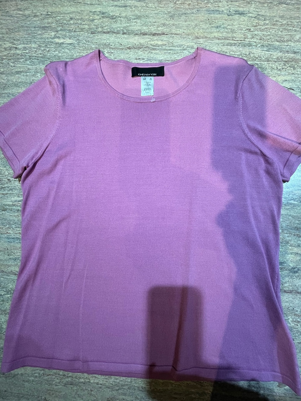 Jones New York Dusty Pink Short-Sleeve Silk Crewneck Tee NWOT